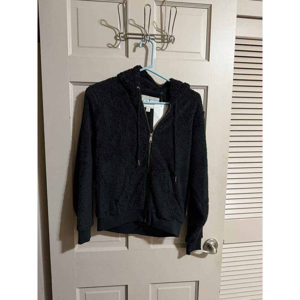 Women's Soho Threads Sherpa Full Zip Up Jacket with Hood Size Medium NWT